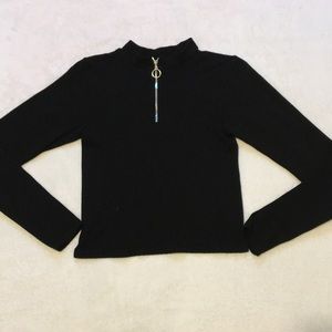 Zip up half turtle neck